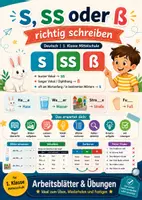 Vorschau - Arbeitsblätter - s, ss oder ß richtig schreiben – Arbeitsblätter & Übungen Deutsch 1. Klasse Mittelschule - Deckblatt