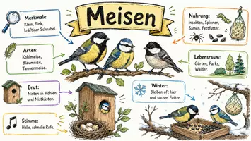 Vorschau - Arbeitsblätter - Arbeitsblatt "Meisen" + Onlineübung & MP3 + Infografik - Seite 2