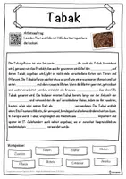 Vorschau - Unterrichtsreihen - Tabak Lückentext mit Wortspeicher Hörverstehen und Suchsel - Seite 1