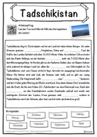 Vorschau - Unterrichtsreihen - Tadschikistan Lückentext mit Wortspeicher Hörverstehen und Suchsel - Seite 1