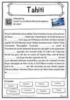 Vorschau - Unterrichtsreihen - Tahiti Lückentext mit Wortspeicher Hörverstehen und Suchsel - Seite 1