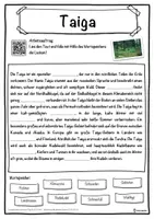 Vorschau - Unterrichtsreihen - Taiga Lückentext mit Wortspeicher Hörverstehen und Suchsel - Seite 1