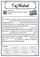 Vorschau - Unterrichtsreihen - Taj Mahal Lückentext mit Wortspeicher Hörverstehen und Suchsel - Seite 1