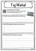 Vorschau - Unterrichtsreihen - Taj Mahal Lückentext mit Wortspeicher Hörverstehen und Suchsel - Seite 3