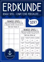 Vorschau - Arbeitsblätter - Erdkunde Bingo Spiel für den Schulstart: Finde eine Person, die… - Deckblatt