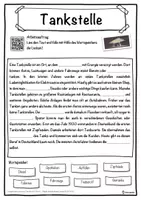 Vorschau - Unterrichtsreihen - Tankstelle Lückentext mit Wortspeicher Hörverstehen und Suchsel - Seite 1