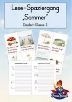 Vorschau - Arbeitsblätter - Lesespaziergang Sommer, Deutsch Klasse 2 - Deckblatt
