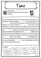 Vorschau - Unterrichtsreihen - Tanz Lückentext mit Wortspeicher Hörverstehen und Suchsel - Seite 1