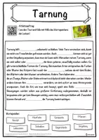 Vorschau - Unterrichtsreihen - Tarnung Lückentext mit Wortspeicher Hörverstehen und Suchsel - Seite 1