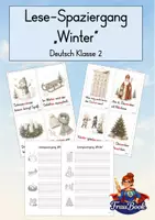 Vorschau - Arbeitsblätter - Lesespaziergang Winter, Deutsch Klasse 2 - Deckblatt