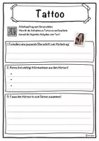 Vorschau - Unterrichtsreihen - Tattoo Lückentext mit Wortspeicher Hörverstehen und Suchsel - Seite 3