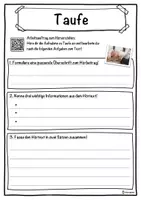 Vorschau - Unterrichtsreihen - Taufe Lückentext mit Wortspeicher Hörverstehen und Suchsel - Seite 3