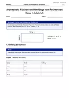 Vorschau - Arbeitsblätter - Arbeitsheft Flächen und Umfänge von Rechtecken - Deckblatt