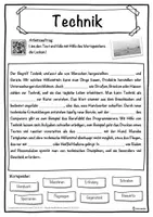 Vorschau - Unterrichtsreihen - Technik Lückentext mit Wortspeicher Hörverstehen und Suchsel - Seite 1