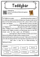 Vorschau - Unterrichtsreihen - Teddybär Lückentext mit Wortspeicher Hörverstehen und Suchsel - Seite 1