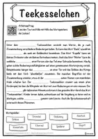 Vorschau - Unterrichtsreihen - Teekesselchen Lückentext mit Wortspeicher Hörverstehen und Suchsel - Seite 1