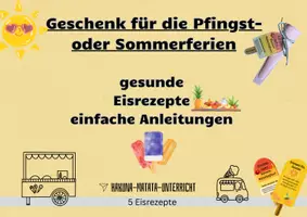 Vorschau - Bildkarten - Geschenk Ferien, Eisrezept - Deckblatt