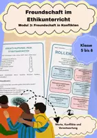 Vorschau - Stundenentwürfe - Freundschaft im Ethikunterricht / Modul 3 / Klasse 5-8 - Deckblatt