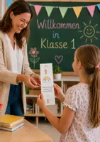 Vorschau - Mal- und Bastelvorlagen - Willkommensgeschenk Einschulung | Schulanfang Geschenk 1. Klasse Grundschule | Begrüßungsgeschenk Schuljahresstart - Seite 1