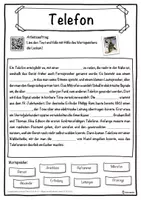 Vorschau - Unterrichtsreihen - Telefon Lückentext mit Wortspeicher Hörverstehen und Suchsel - Seite 1