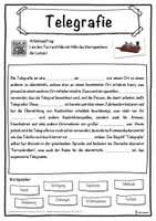 Vorschau - Unterrichtsreihen - Telegrafie Lückentext mit Wortspeicher Hörverstehen und Suchsel - Seite 1