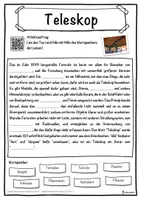 Vorschau - Unterrichtsreihen - Teleskop Lückentext mit Wortspeicher Hörverstehen und Suchsel - Seite 1