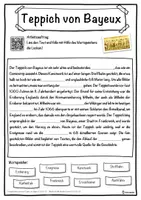 Vorschau - Unterrichtsreihen - Teppich von Bayeux Lückentext mit Wortspeicher Hörverstehen und Suchsel - Seite 1