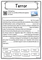 Vorschau - Unterrichtsreihen - Terror Lückentext mit Wortspeicher Hörverstehen und Suchsel - Seite 1