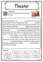 Vorschau - Unterrichtsreihen - Theater Lückentext mit Wortspeicher Hörverstehen und Suchsel - Seite 1