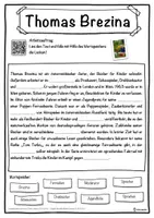 Vorschau - Unterrichtsreihen - Thomas Brezina Lückentext mit Wortspeicher Hörverstehen und Suchsel - Seite 1