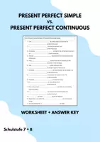 Vorschau - Arbeitsblätter - Worksheet Present Perfect Simple vs. Continuous - Deckblatt