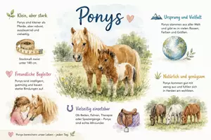 Vorschau - Arbeitsblätter - Arbeitsblatt "Ponys" + Onlineübung & MP3 + Infografiken - Seite 2