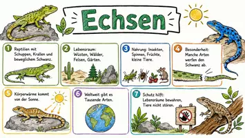 Vorschau - Arbeitsblätter - Arbeitsblätter zum Thema "Echsen" (Lückentext, Hörverstehen) + Lösung & MP3 + Infografik - Seite 3