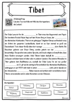 Vorschau - Unterrichtsreihen - Tibet Lückentext mit Wortspeicher Hörverstehen und Suchsel - Seite 1