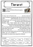 Vorschau - Unterrichtsreihen - Tierarzt Lückentext mit Wortspeicher Hörverstehen und Suchsel - Seite 1