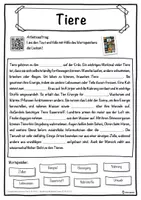 Vorschau - Unterrichtsreihen - Tiere Lückentext mit Wortspeicher Hörverstehen und Suchsel - Seite 1