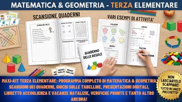 anteprima - Esercizi - PROGRAMMA COMPLETO di matematica e geometria per la TERZA elementare - Pagina di copertina