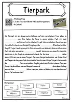 Vorschau - Unterrichtsreihen - Tierpark Lückentext mit Wortspeicher Hörverstehen und Suchsel - Seite 1