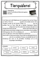 Vorschau - Unterrichtsreihen - Tierquälerei Lückentext mit Wortspeicher Hörverstehen und Suchsel - Seite 1