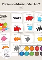 Vorschau - Arbeitsblätter - Farben DaZ Spiel Ich habe...Wer hat? | Wortschatz Farben | DaF, Vorschule, Kindergarten, Vorkurs Deutsch, Sprachförderung - Deckblatt
