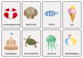 Vorschau - Fördermaterial/Inklusion - Sommer Wortschatzkarten - Deckblatt
