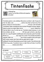 Vorschau - Unterrichtsreihen - Tintenfische Lückentext mit Wortspeicher Hörverstehen und Suchsel - Seite 1