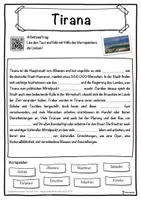 Vorschau - Unterrichtsreihen - Tirana Lückentext mit Wortspeicher Hörverstehen und Suchsel - Seite 1