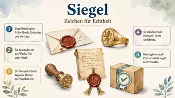 Vorschau - Arbeitsblätter - Arbeitsblätter zum Thema "Siegel" + Lösung & MP3 + Infografik - Seite 1