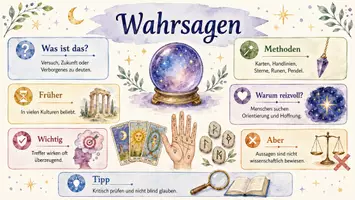 Vorschau - Arbeitsblätter - Arbeitsblätter zum Thema "Wahrsagen" + Lösung & MP3 + Mindmap + Infografik - Seite 1