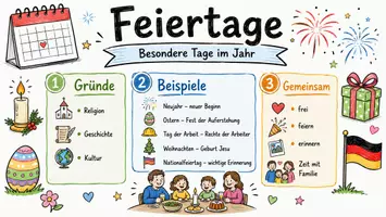 Vorschau - Arbeitsblätter - Arbeitsblätter "Feiertag" + Lösung & MP3 + Mindmap + Infografik - Seite 1