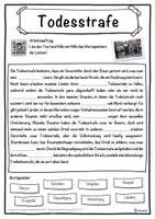 Vorschau - Unterrichtsreihen - Todesstrafe Lückentext mit Wortspeicher Hörverstehen und Suchsel - Seite 1