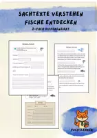 Vorschau - Arbeitsblätter - Sachtext Verstehen - Leseverständnis - Tierklasse Fische differenziert - Deckblatt