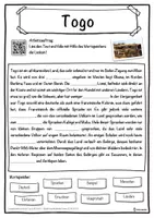 Vorschau - Unterrichtsreihen - Togo Lückentext mit Wortspeicher Hörverstehen und Suchsel - Seite 1