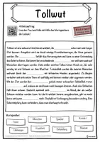 Vorschau - Unterrichtsreihen - Tollwut Lückentext mit Wortspeicher Hörverstehen und Suchsel - Seite 1